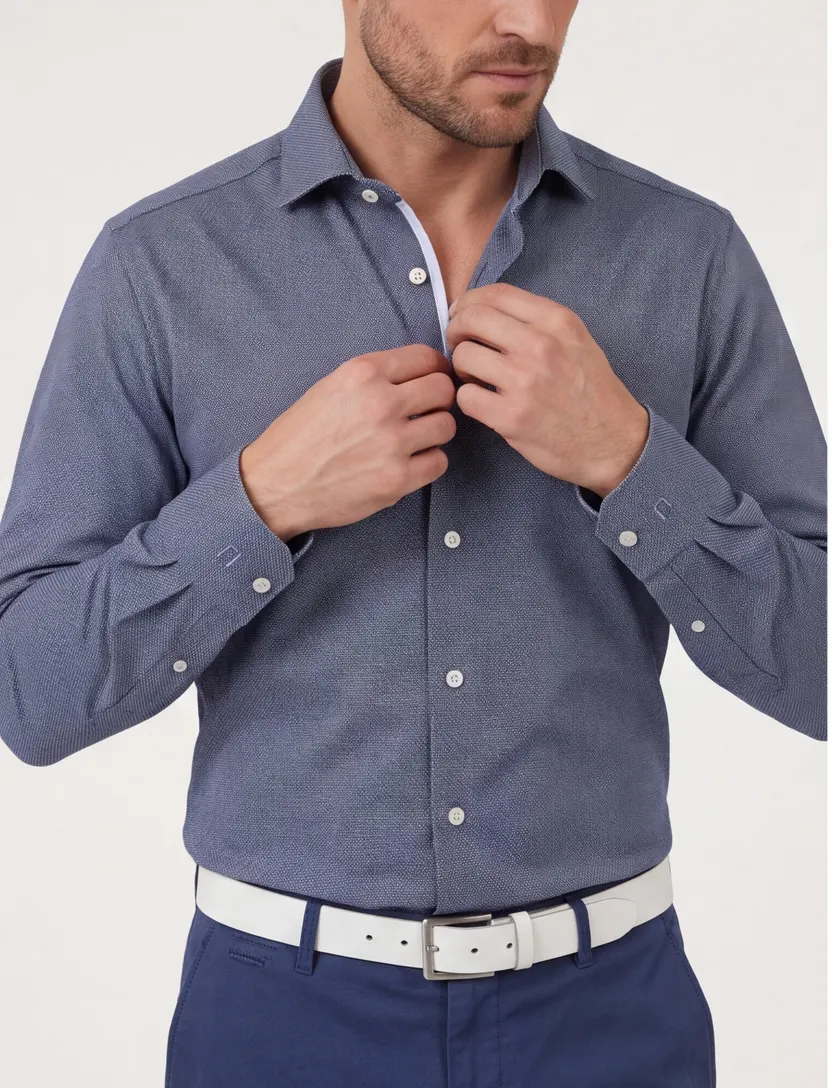 Olymp level 5 overhemd body fit navy