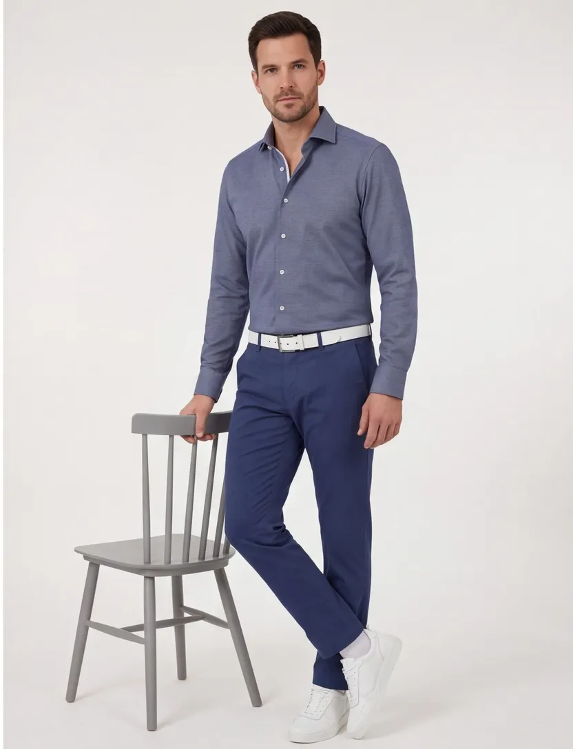 Olymp level 5 overhemd body fit navy