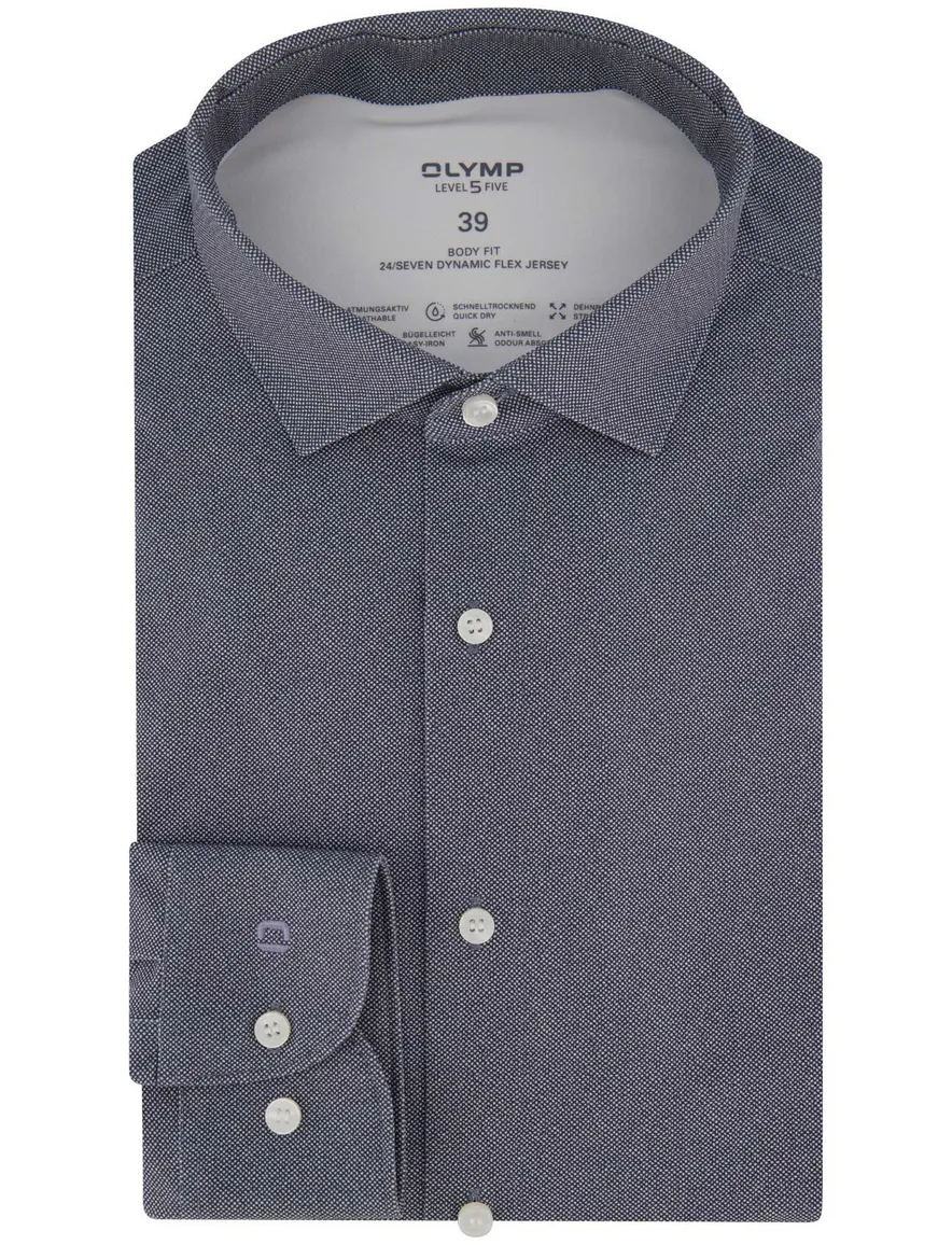 Olymp level 5 overhemd body fit navy