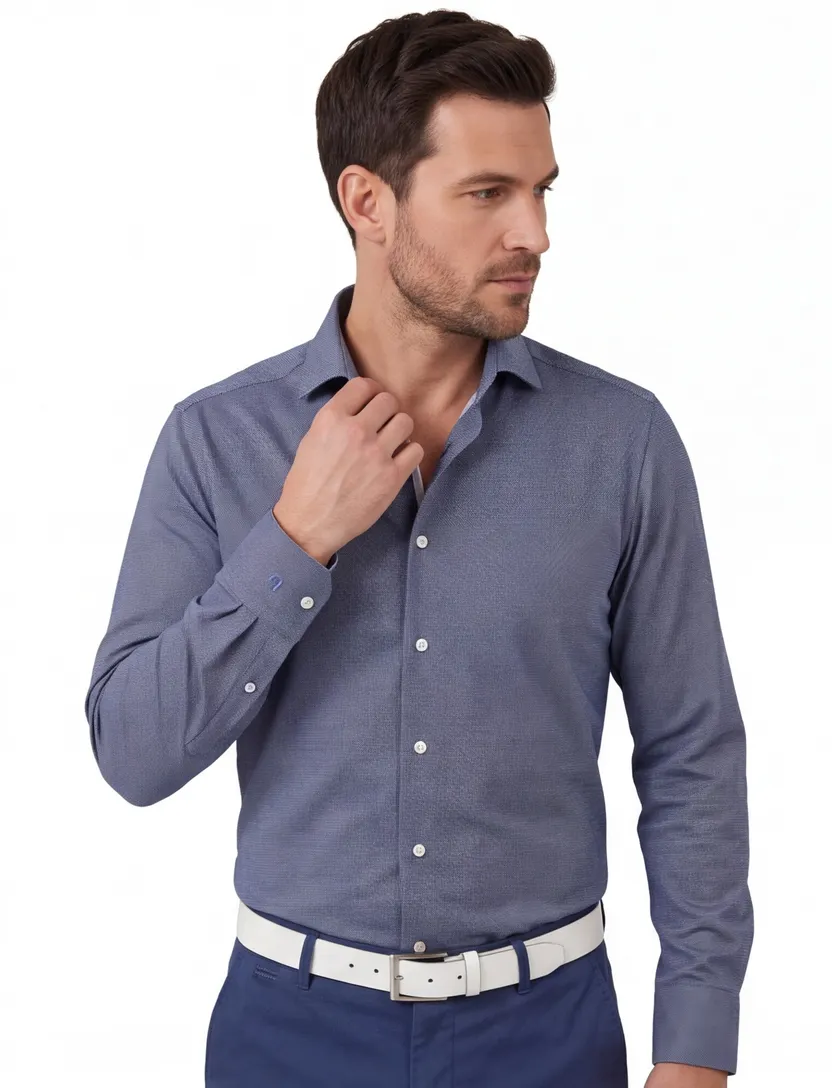 Olymp level 5 overhemd body fit navy