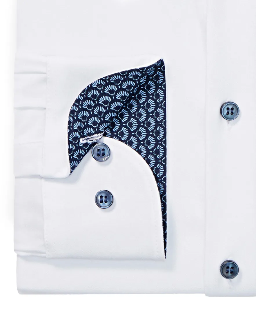 Olymp overhemd wit effen slim fit katoen