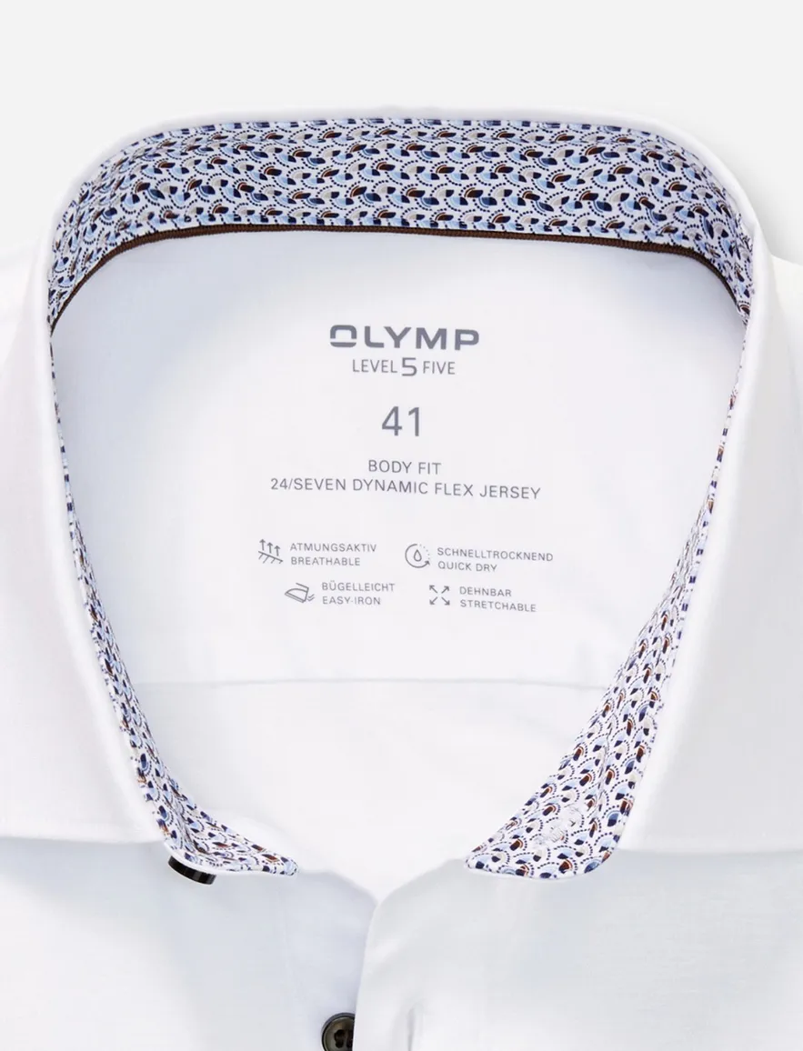 Olymp overhemd wit effen katoen slim fit