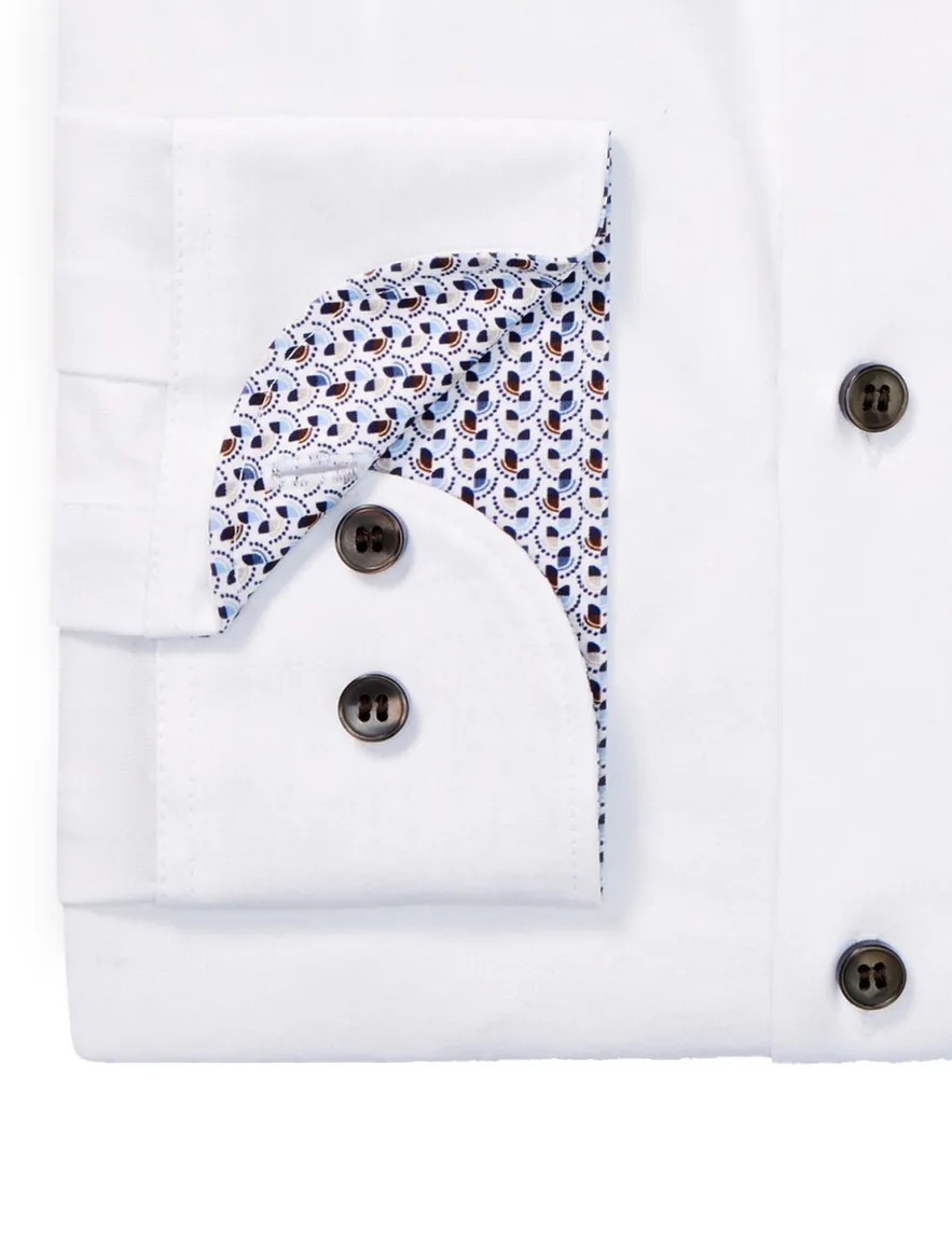 Olymp overhemd wit effen katoen slim fit