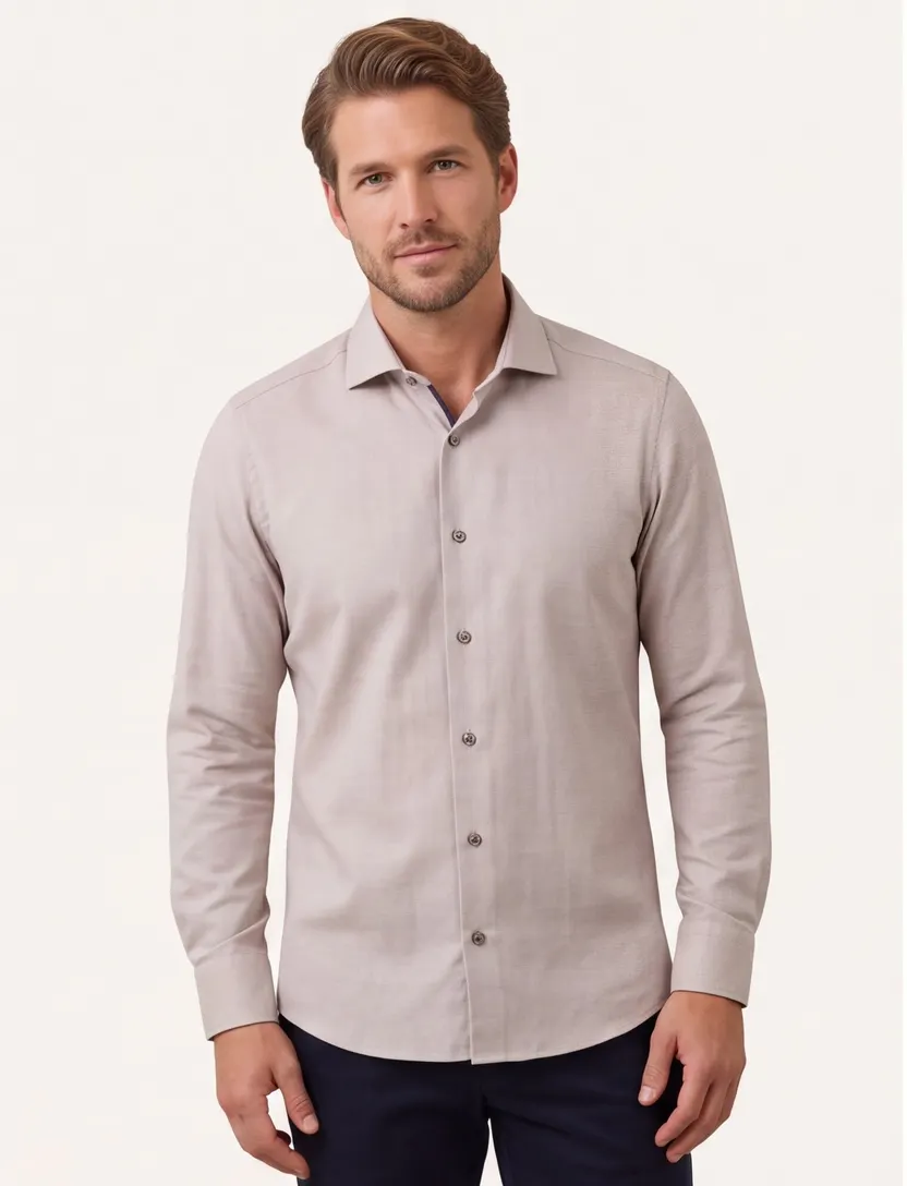 Overhemd olymp Level Five body fit beige