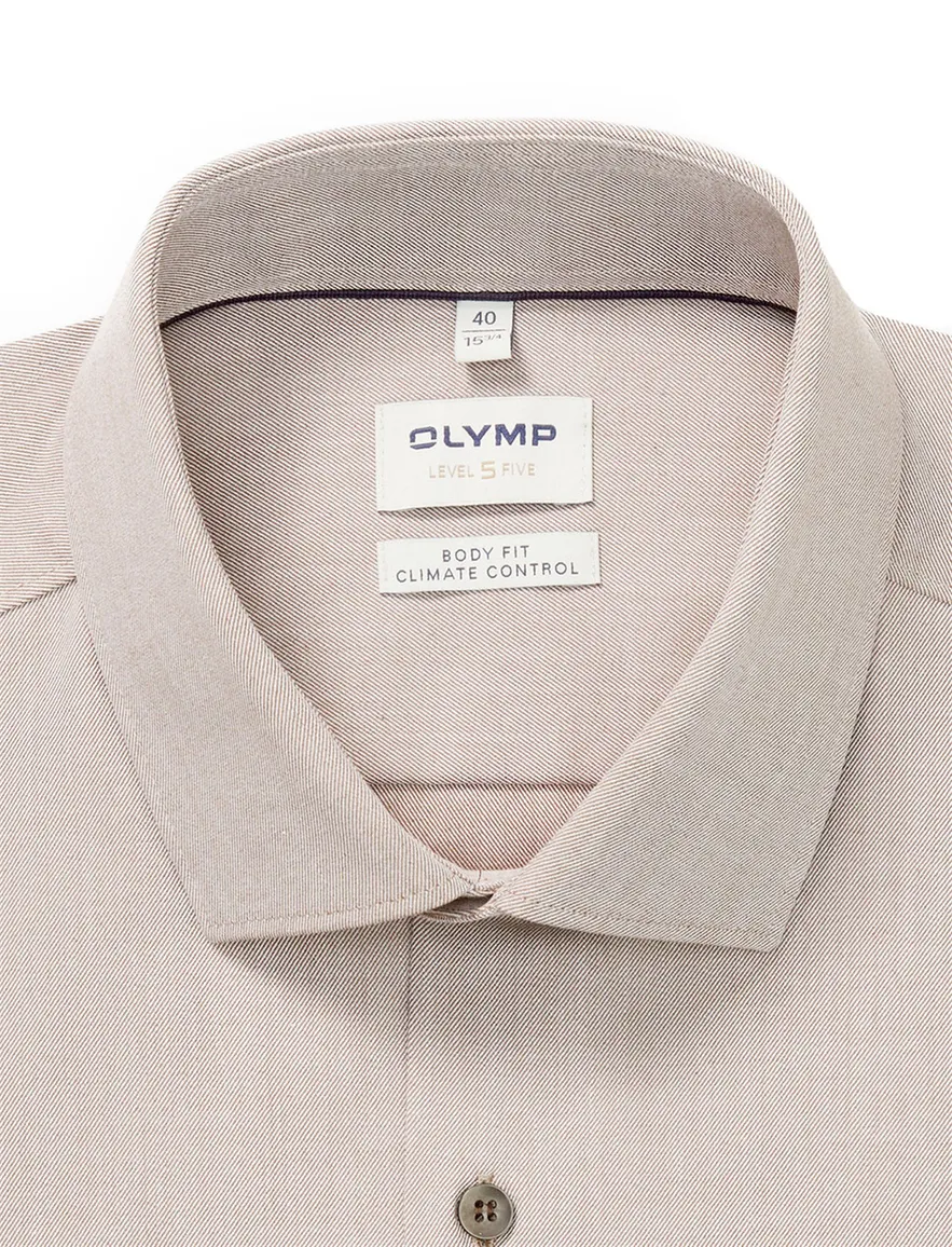 business overhemd beige Olymp Level Five body fit