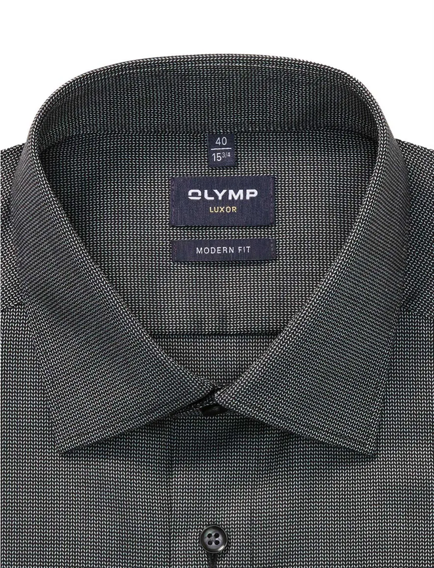 overhemd mouwlengte 7 grijs Olymp Luxor Modern Fit