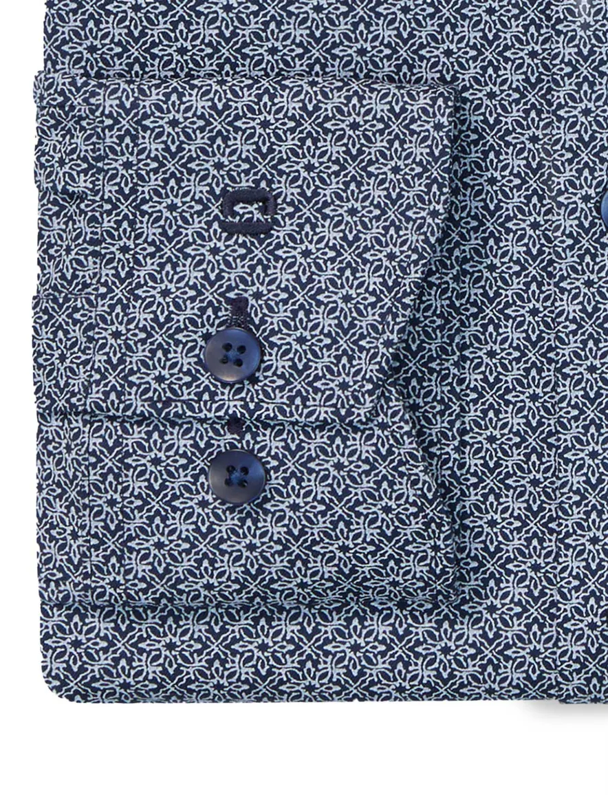 overhemd mouwlengte 7 blauw Olymp Luxor Modern Fit