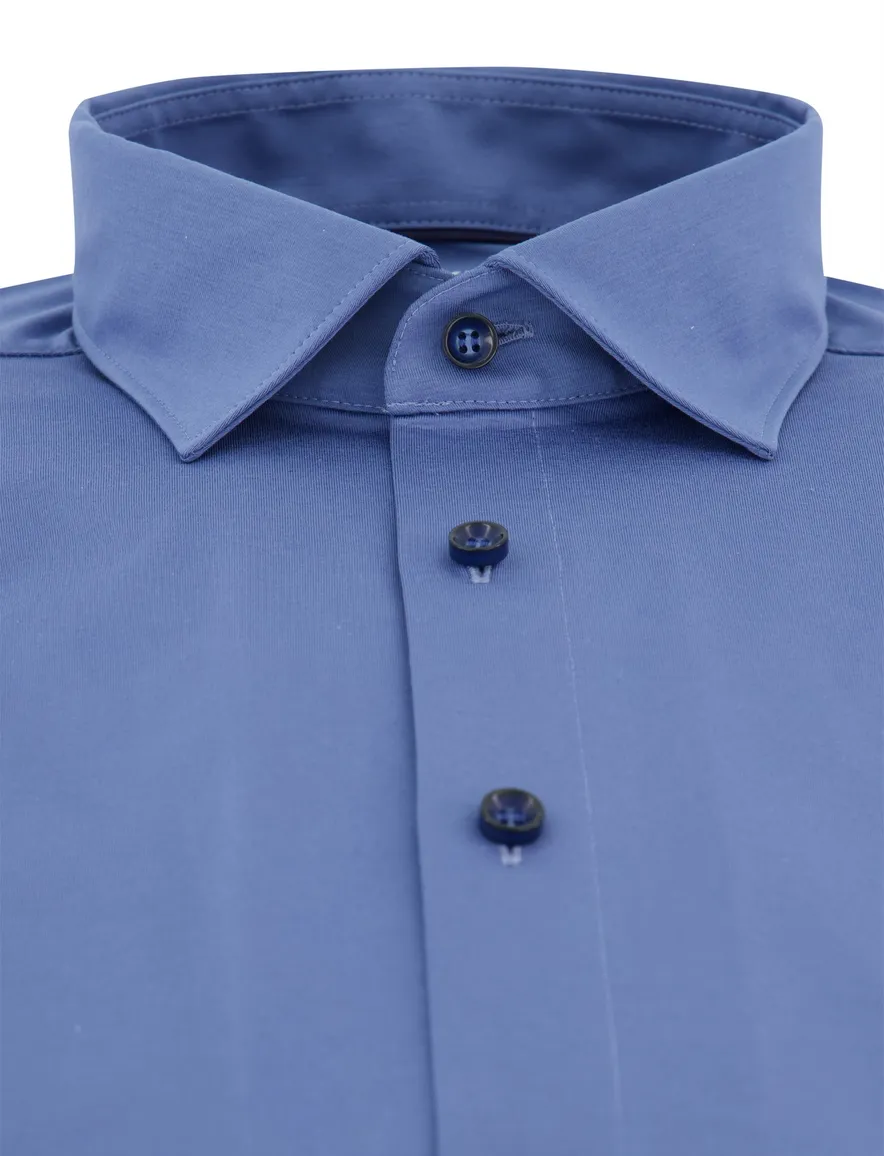 Olymp overhemd slim fit katoen blauw mouwlengte 7