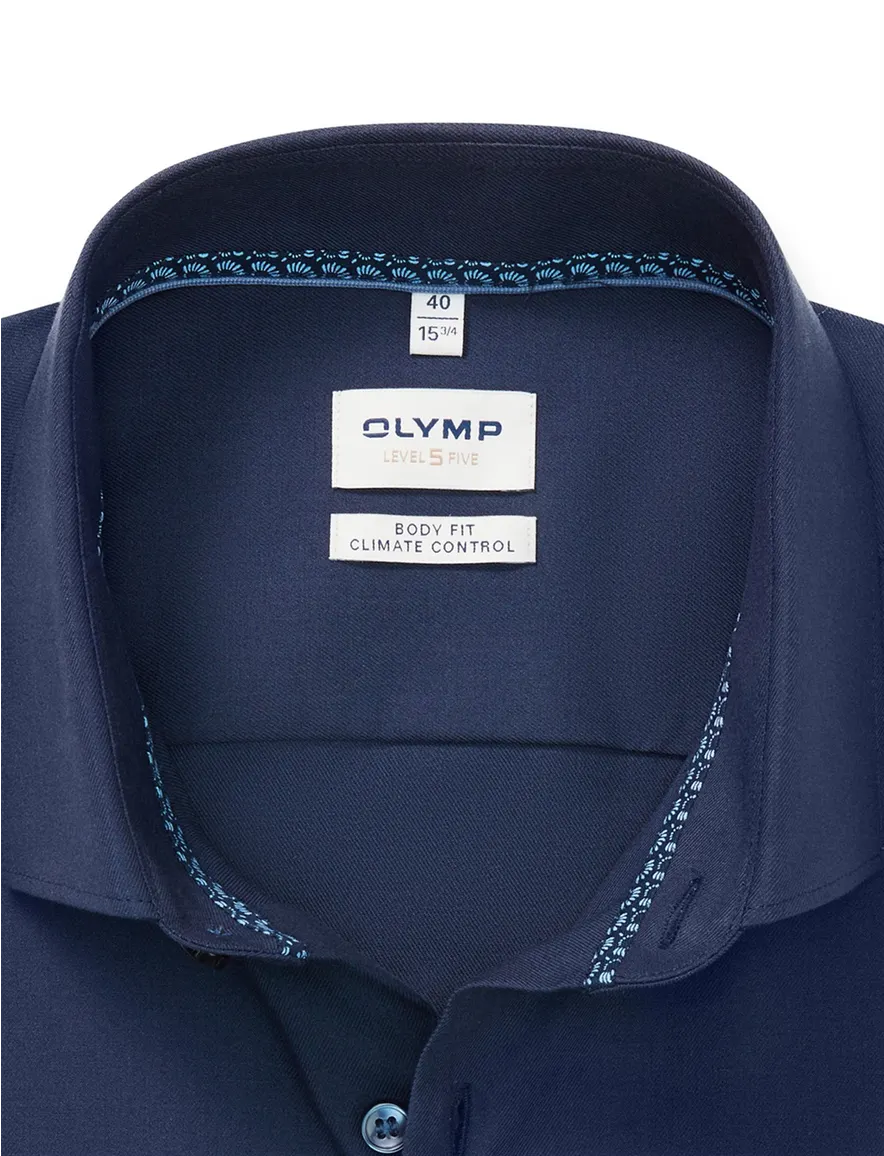 Olymp overhemd navy Level Five 24/Seven ml7 Body Fit