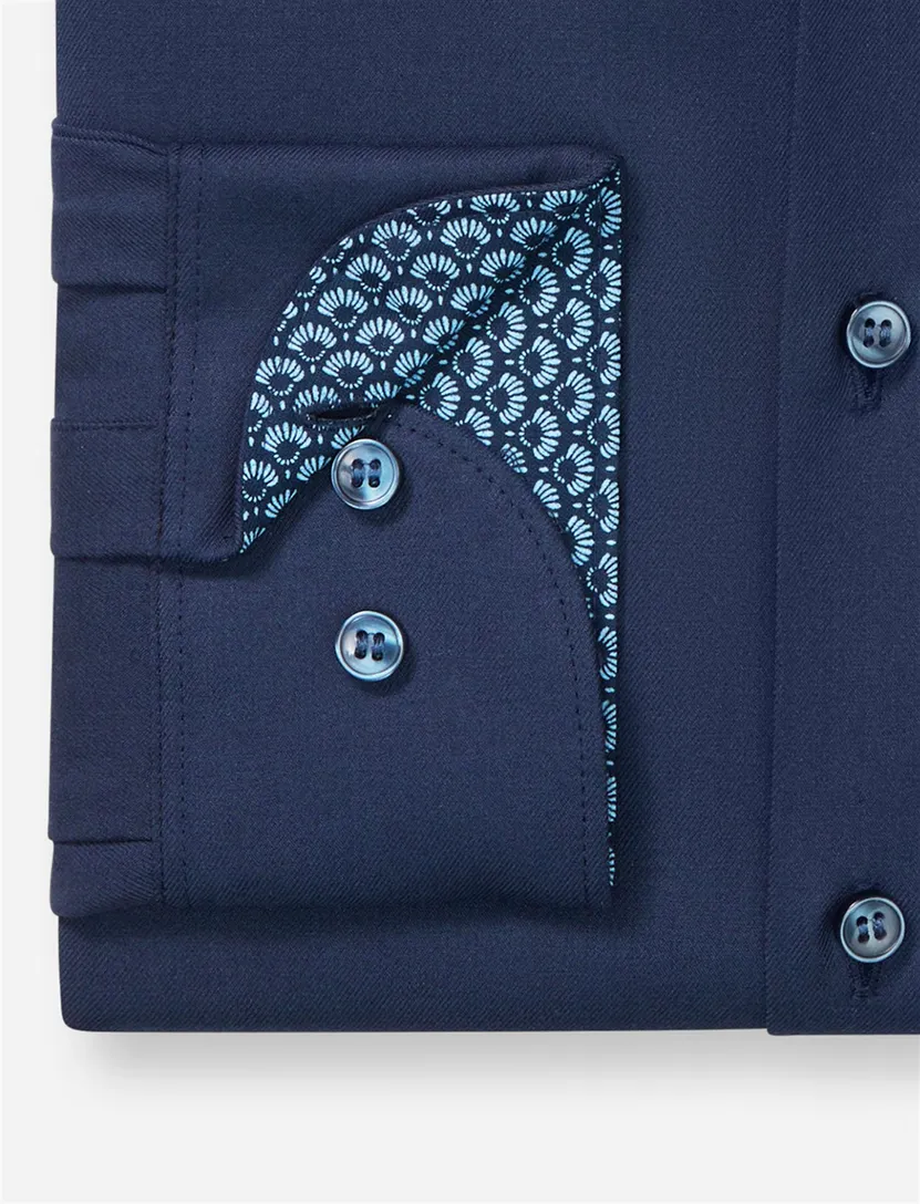 Olymp overhemd donkerblauw effen slim fit