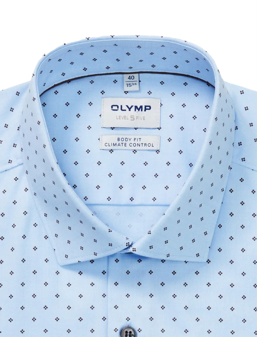 Olymp Luxor Comfort Fit overhemd mouwlengte 7 lichtblauw