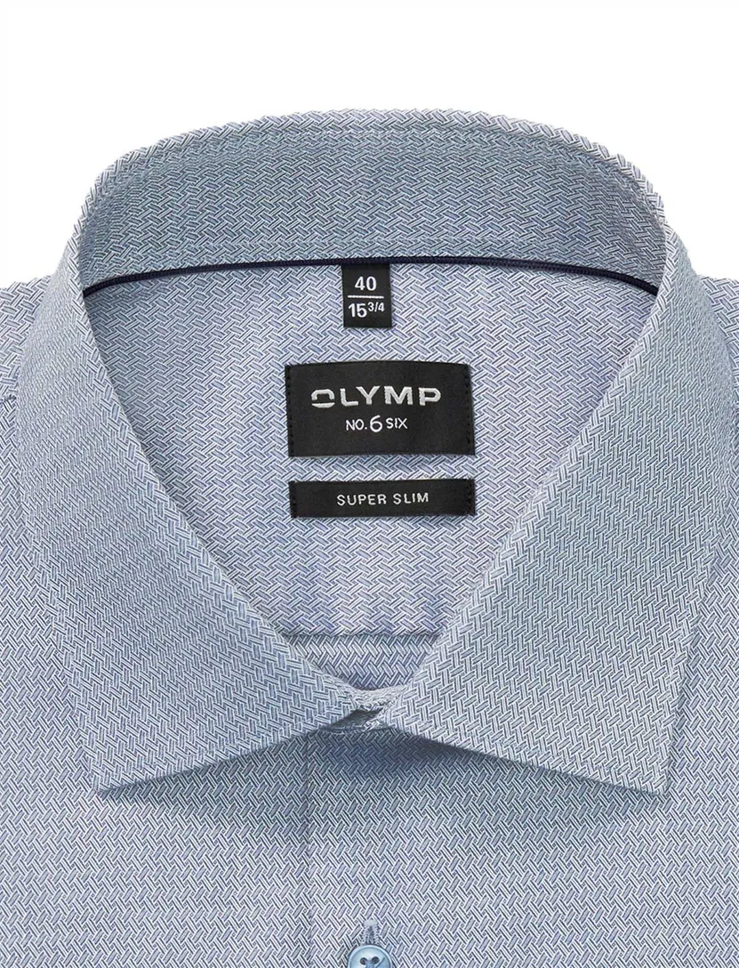 overhemd mouwlengte 7 Olymp No. Six super slim lichtblauw