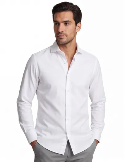 Olymp Olymp overhemd wit effen katoen super slim fit