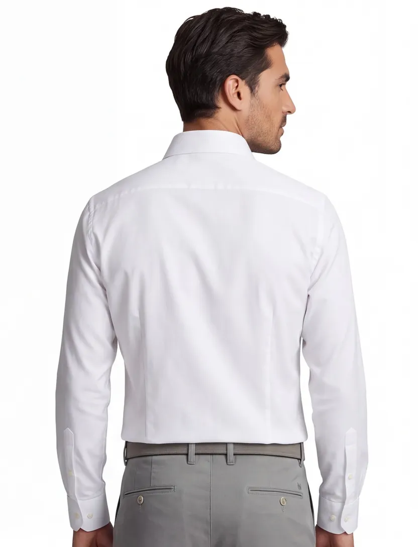 katoenen Olymp overhemd wit effen super slim fit