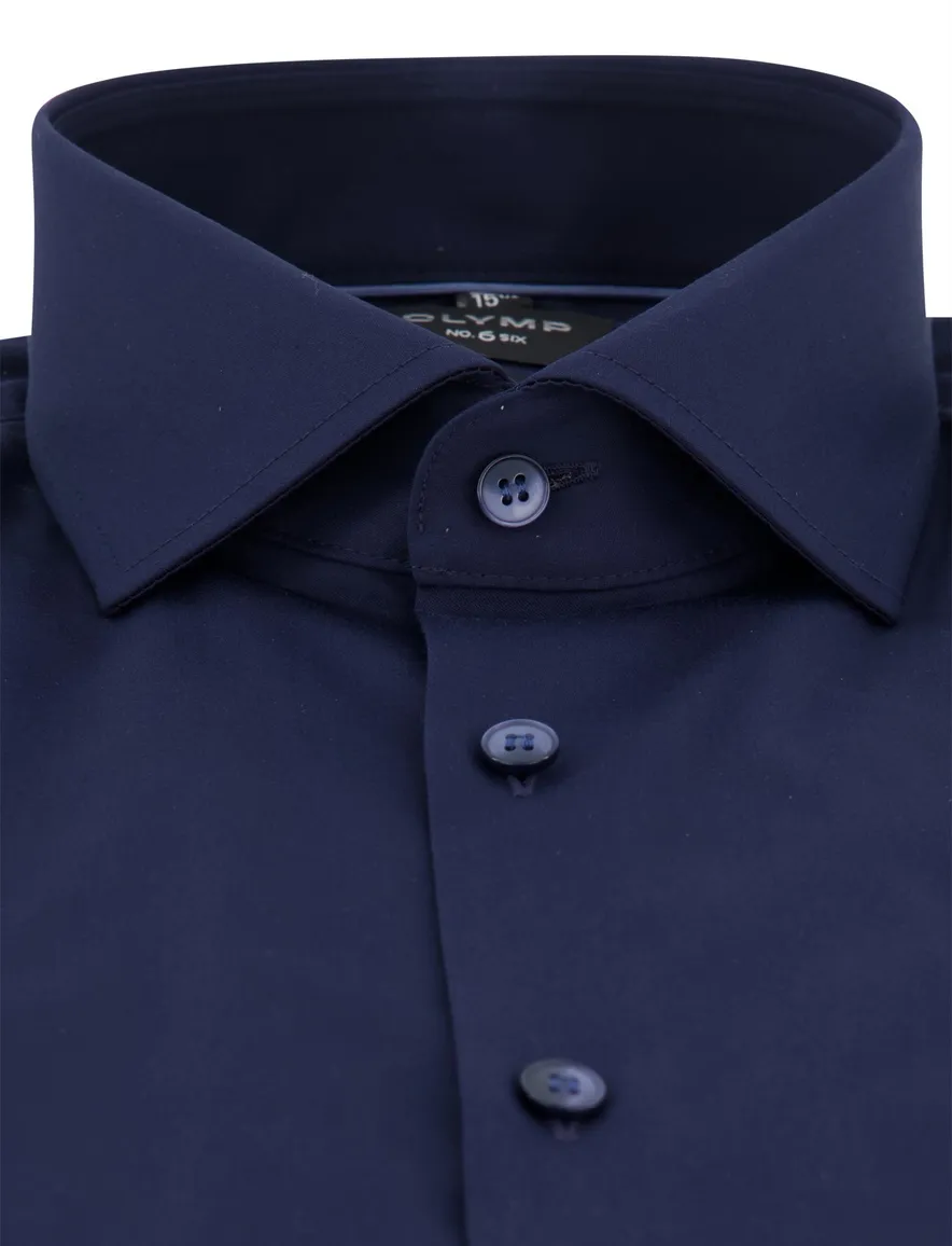 Olymp no.6 overhemd donkerblauw