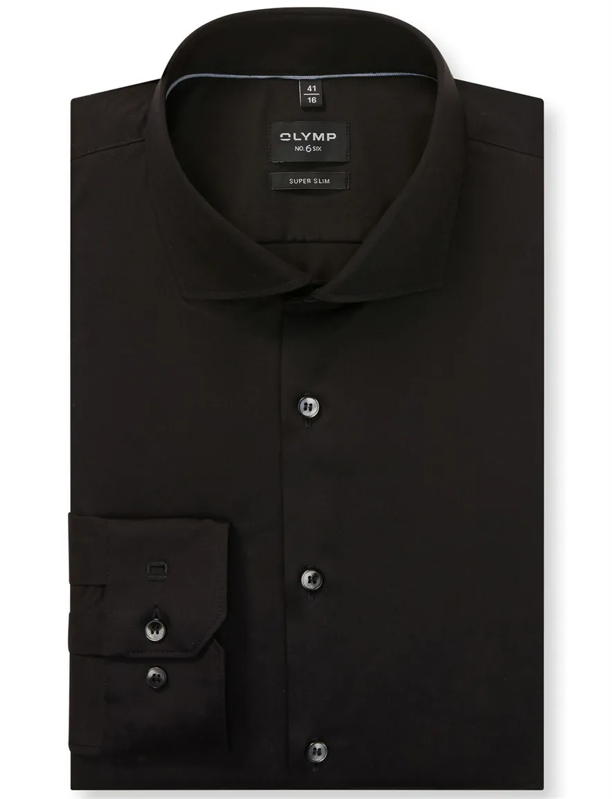business overhemd zwart Olymp No. Six super slim
