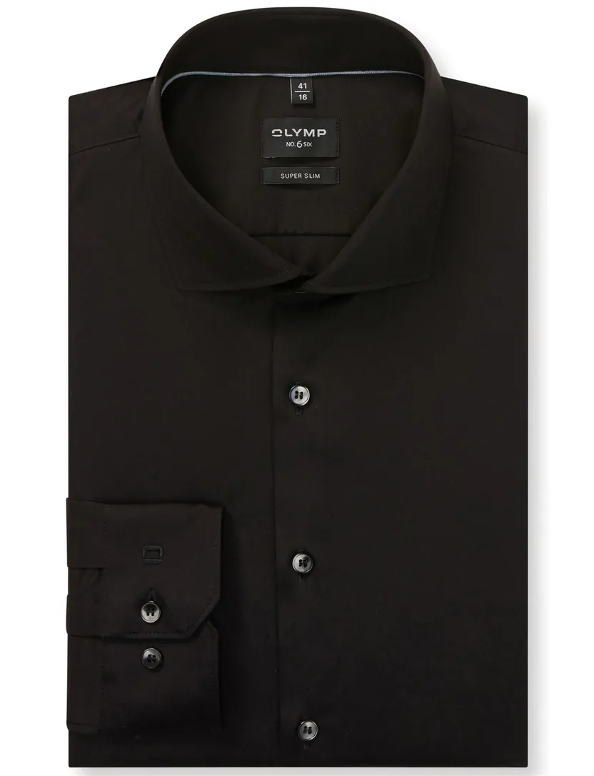 Olymp No. Six super slim overhemd zwart