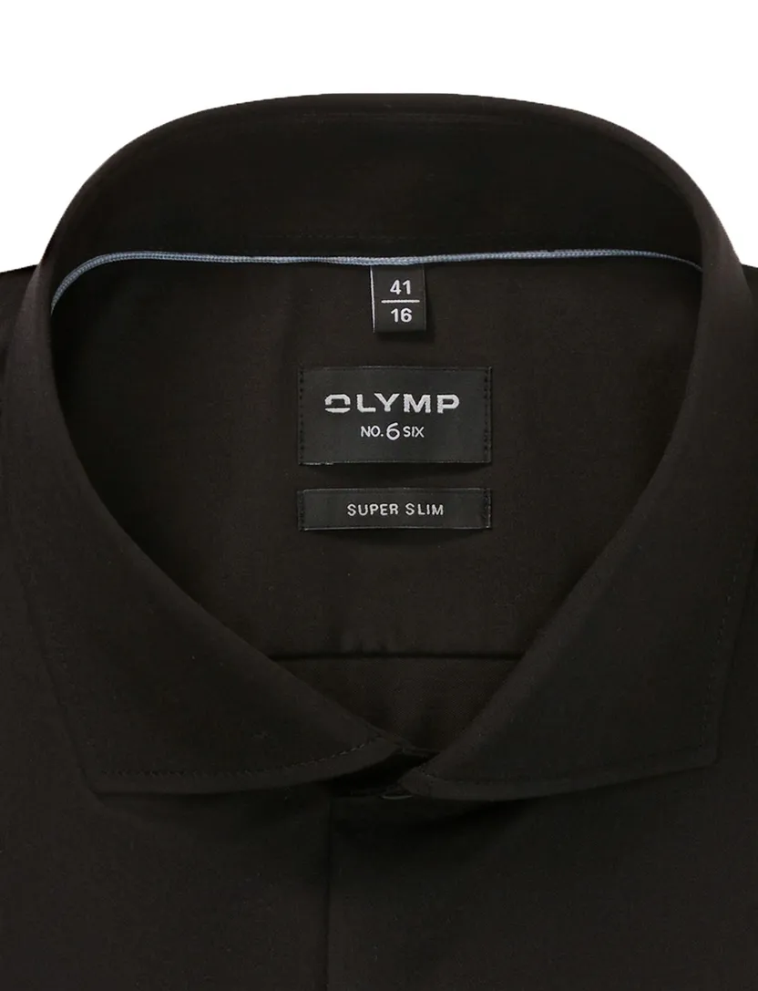 Olymp No. Six super slim overhemd zwart
