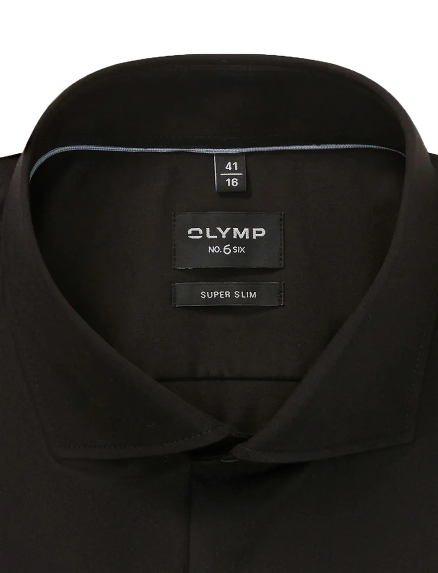 Olymp No. Six super slim overhemd zwart