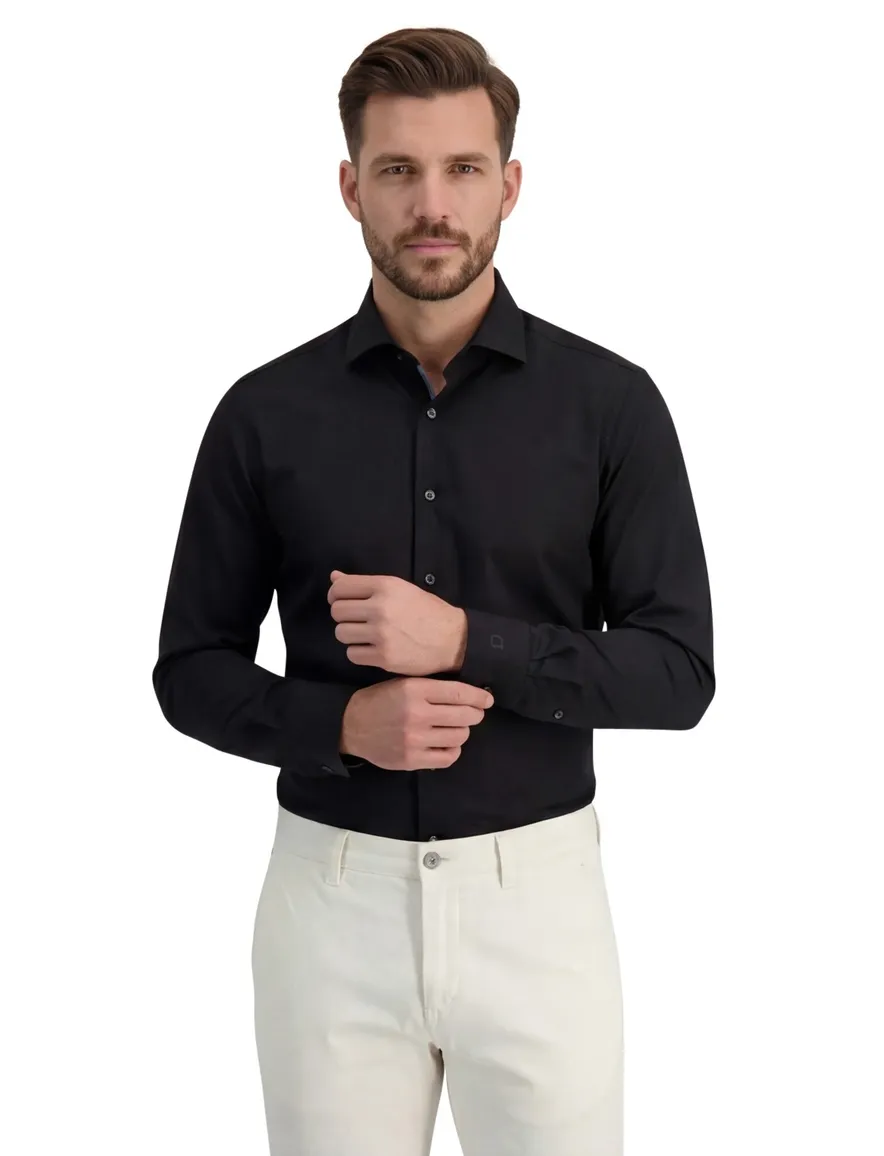 Olymp No. Six super slim overhemd zwart