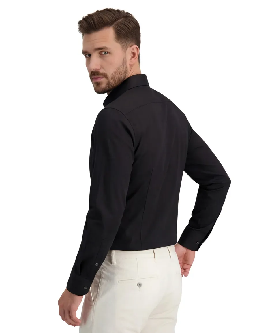 business overhemd zwart Olymp No. Six super slim