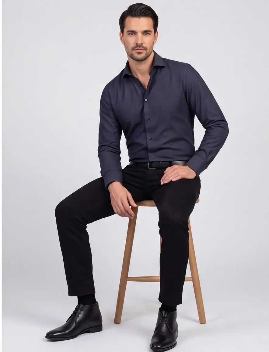 overhemd mouwlengte 7 grijs Olymp No. Six super slim