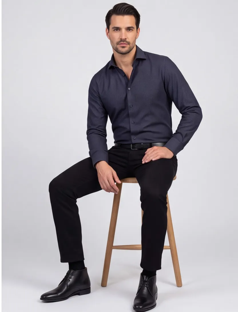 overhemd mouwlengte 7 Olymp super slim grijs effen