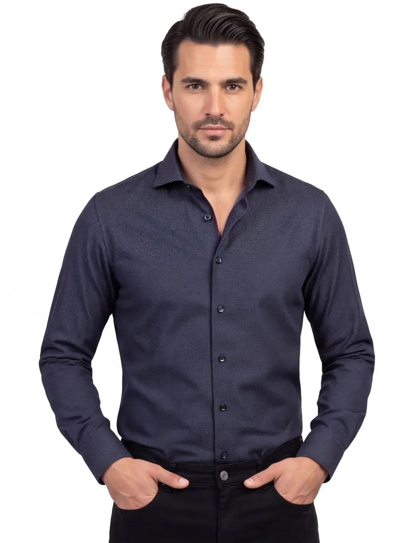 overhemd mouwlengte 7 Olymp super slim grijs effen