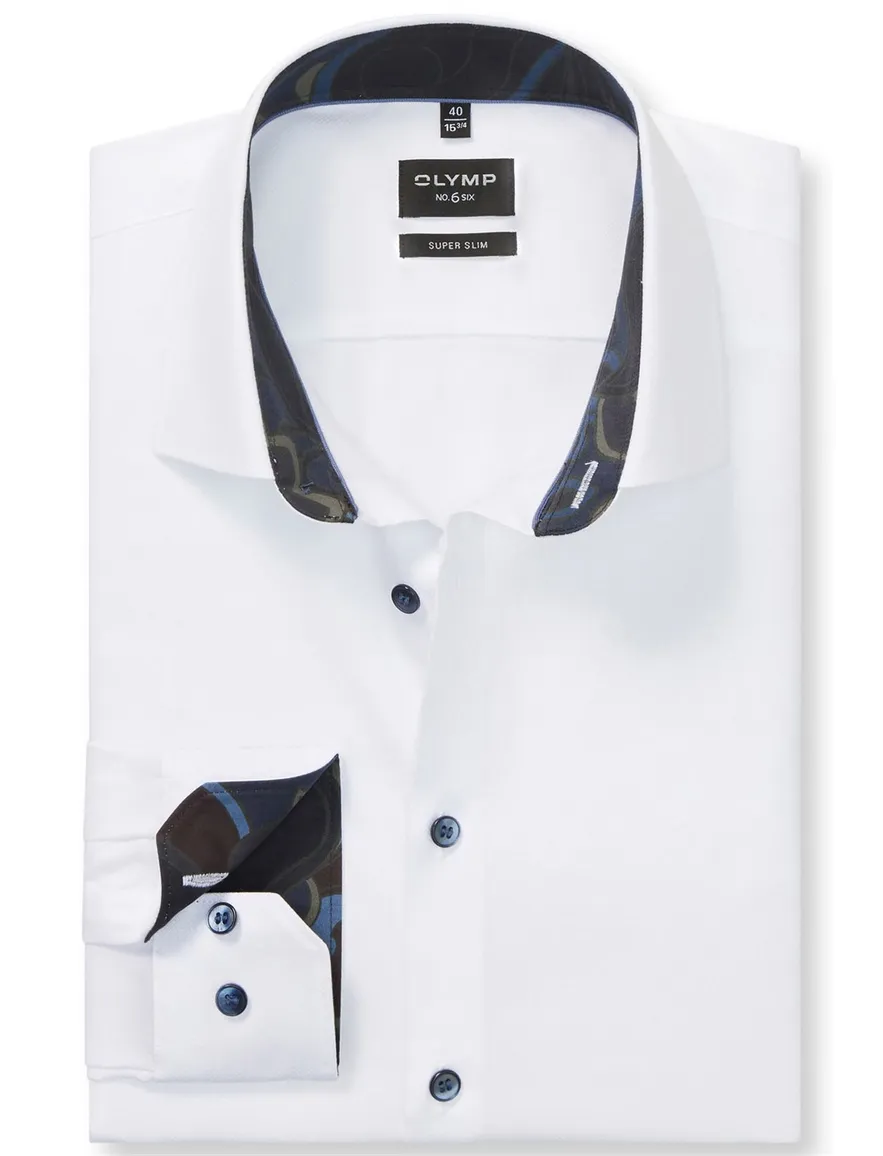 overhemd mouwlengte 7 wit Olymp No. Six super slim