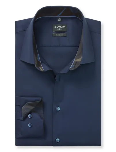 Olymp Olymp overhemd navy No. Six ml7 Super Slim