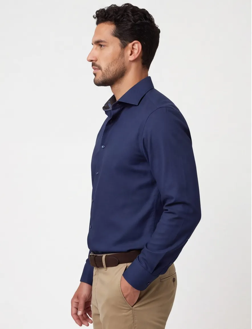 Olymp overhemd donkerblauw mouwlengte 7