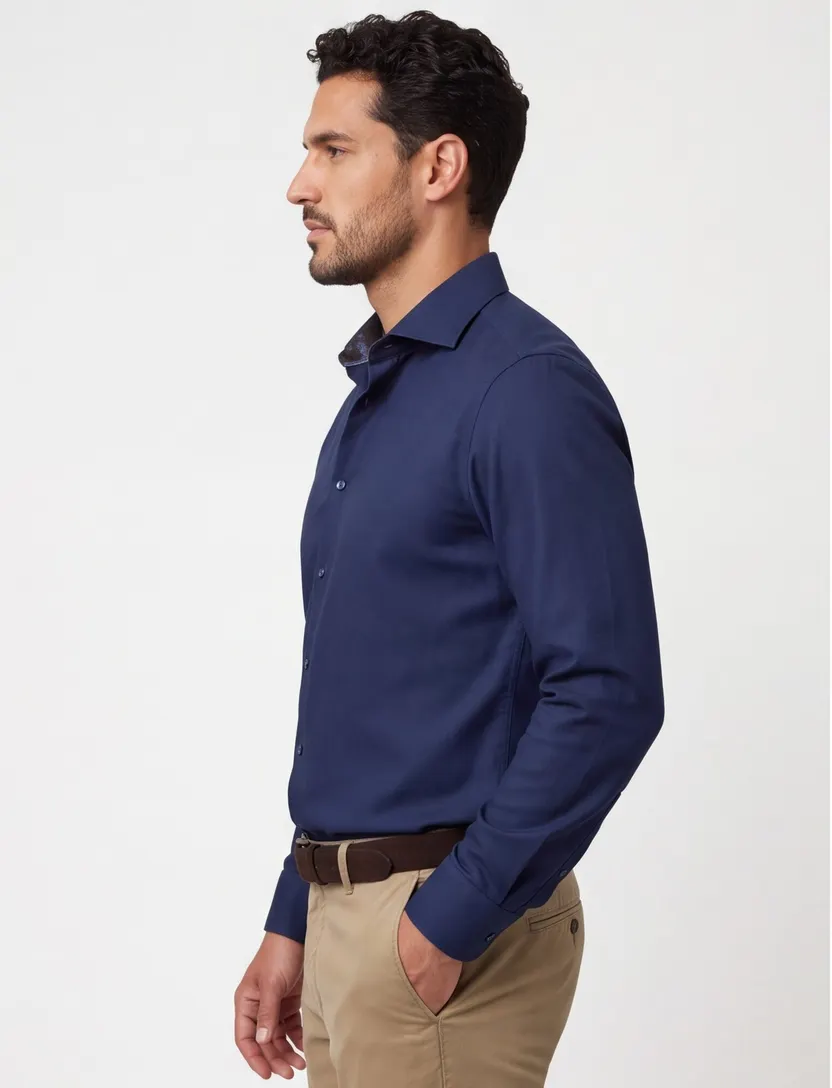 Olymp overhemd navy No. Six ml7 Super Slim