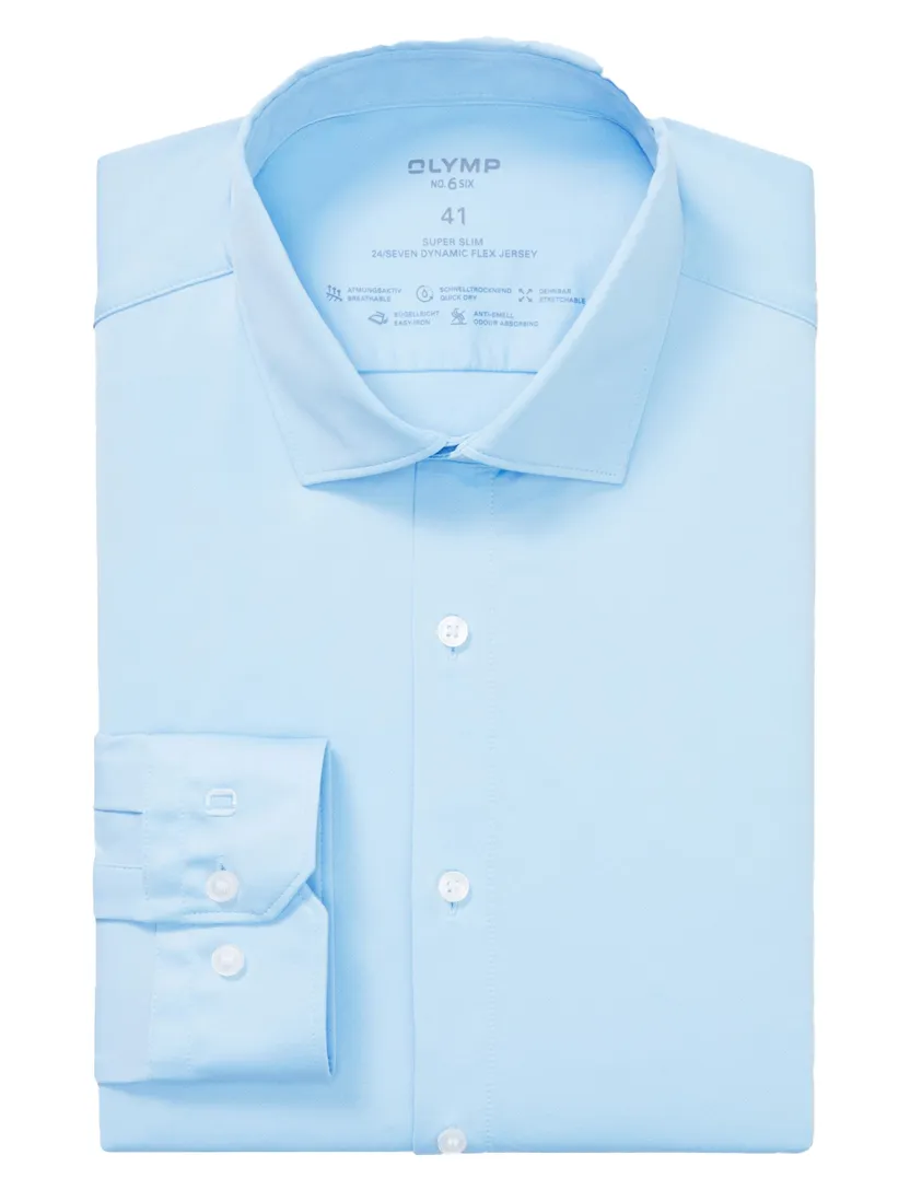 Olymp overhemd lichtblauw effen polyamide super slim fit