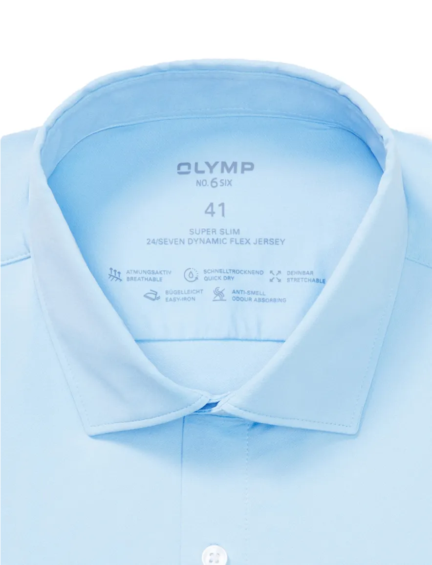 Olymp overhemd lichtblauw effen polyamide