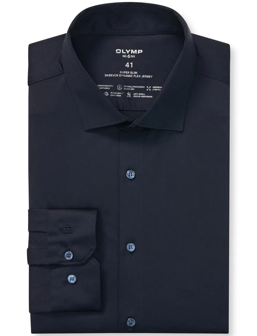 Olymp overhemd No. Six 24/seven donkerblauw