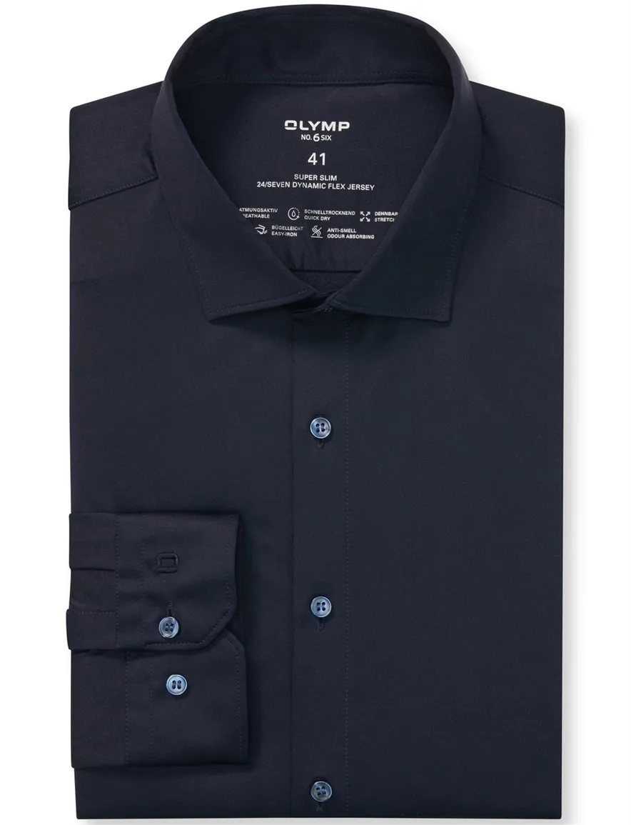 Olymp overhemd No. Six body fit donkerblauw