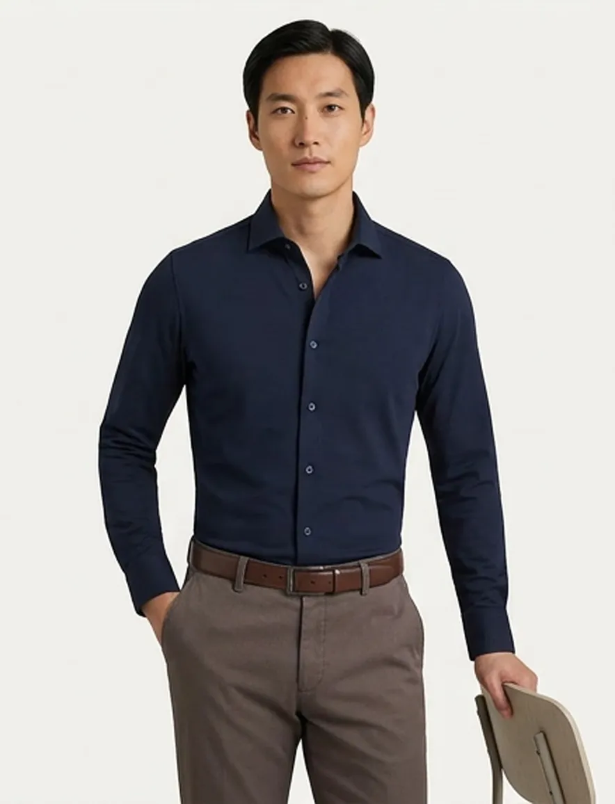Olymp overhemd No. Six body fit donkerblauw