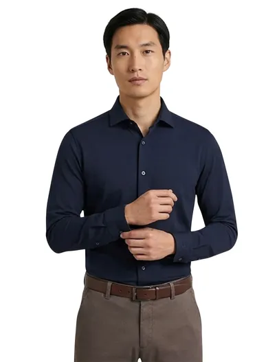 Olymp Olymp overhemd No. Six body fit donkerblauw