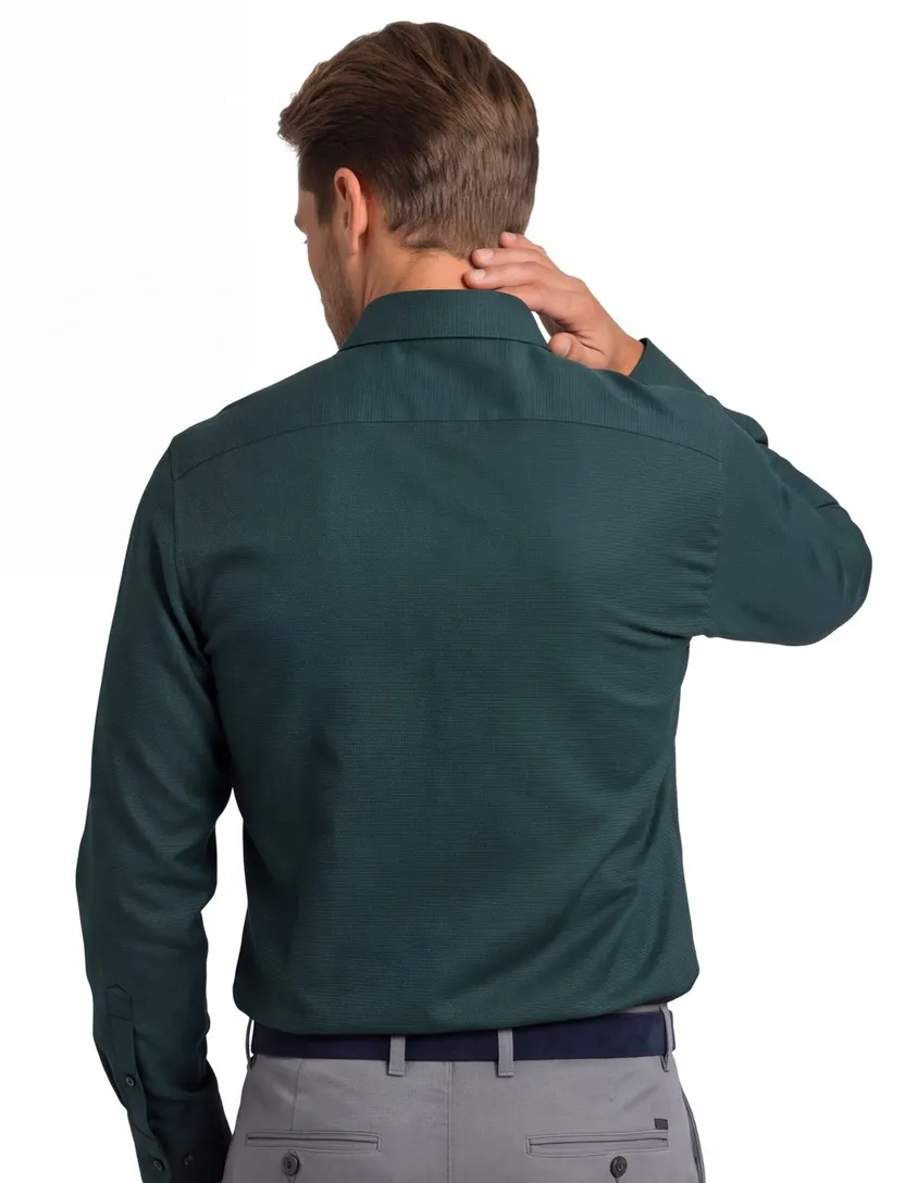 Olymp comfort fit overhemd strijkvrij groen ml7