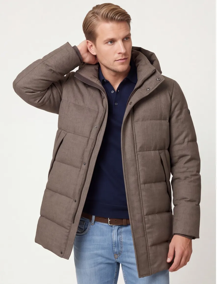 Duno Winterjas bruin gewatteerd