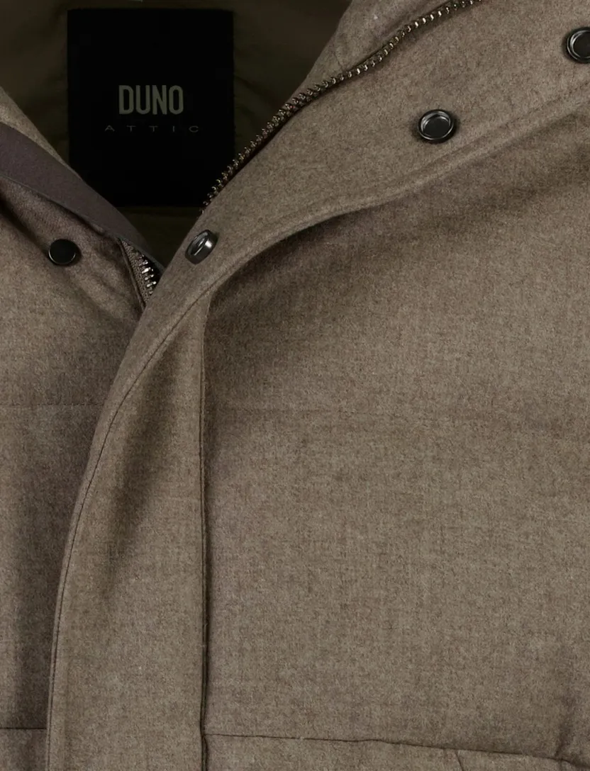 Duno winterjas effen khaki gewatteerd normale fit