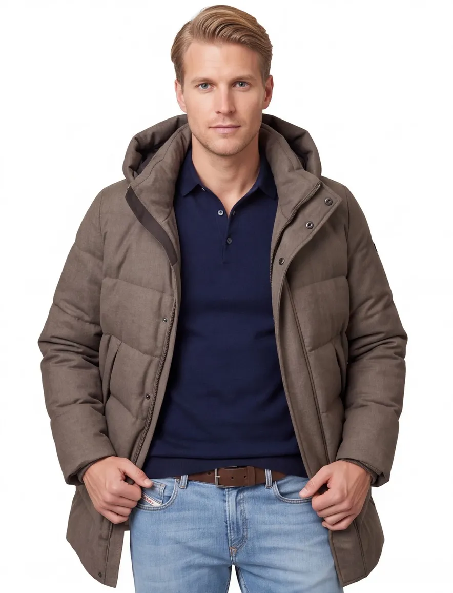 Duno Winterjas bruin gewatteerd