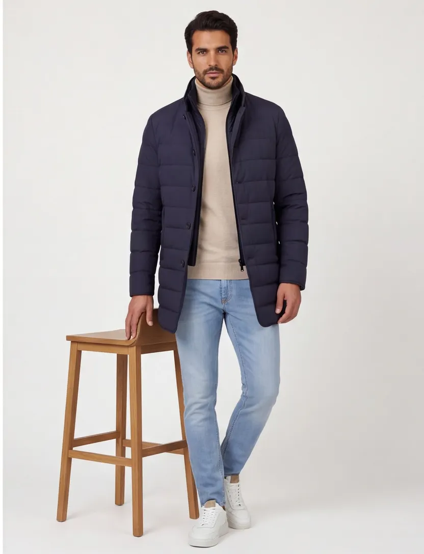 Duno winterjas donkerblauw Licosa 2.0 effen waterafstotend