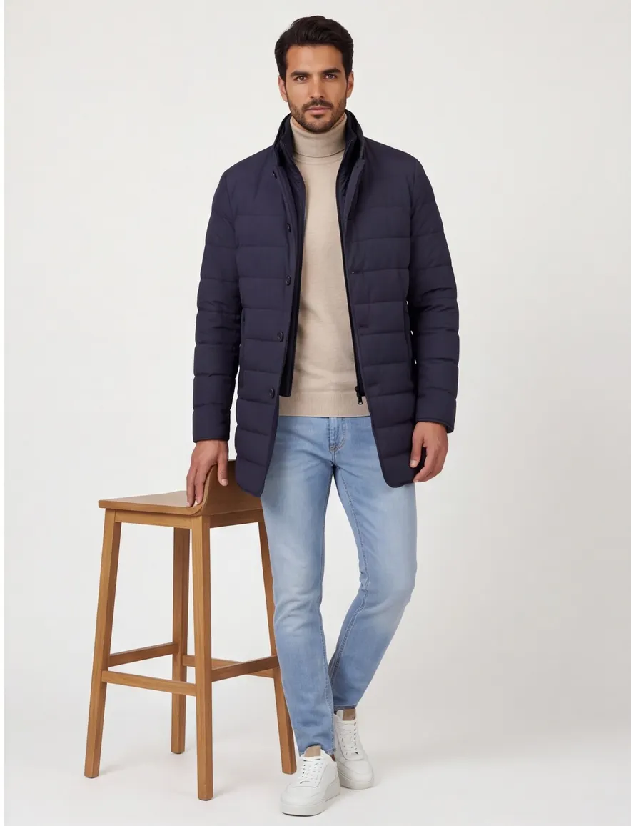 Duno winterjas donkerblauw Licosa 2.0 effen