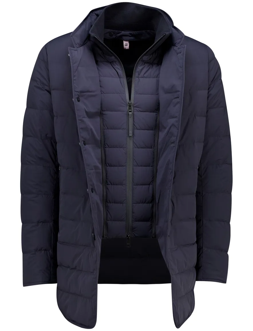 Duno winterjas donkerblauw Licosa 2.0 effen mantel