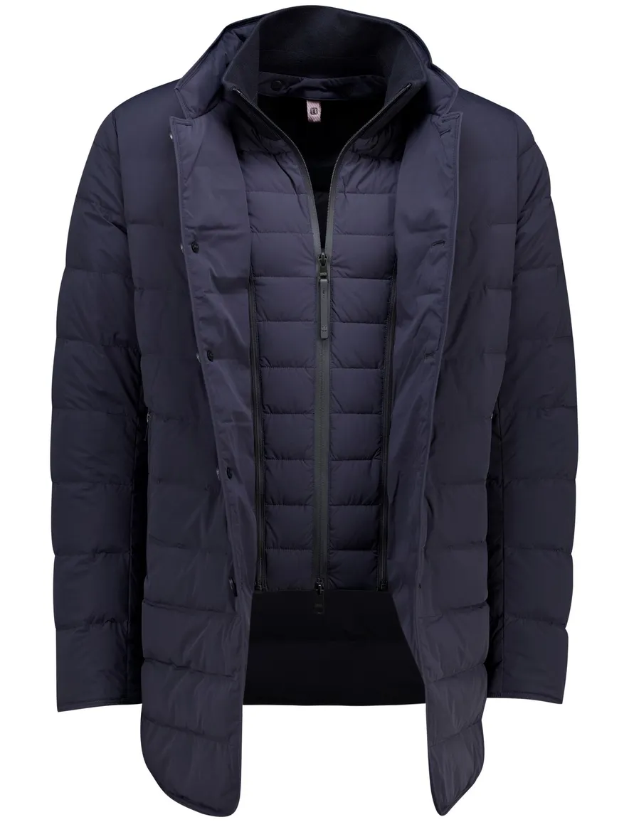 Duno winterjas donkerblauw Licosa 2.0 effen mantel