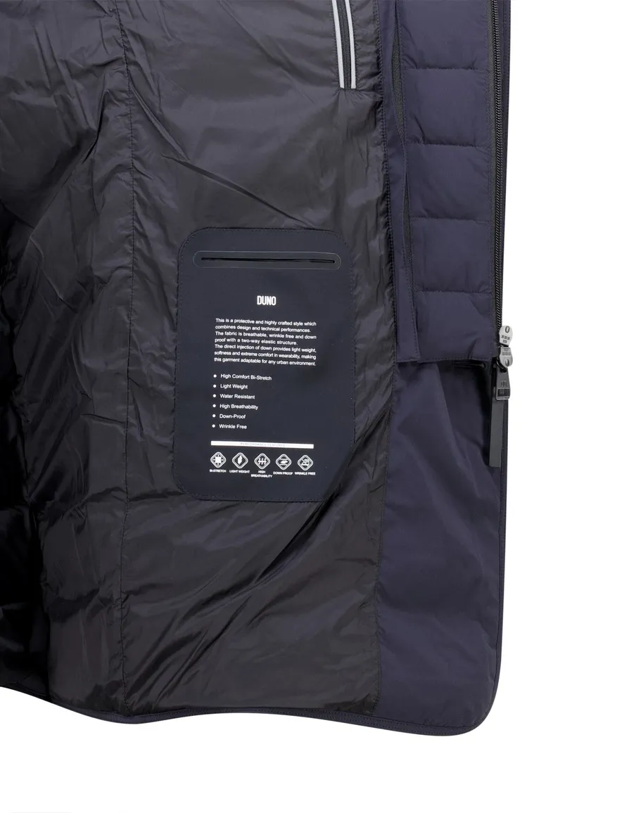 Duno winterjas donkerblauw Licosa 2.0 effen mantel