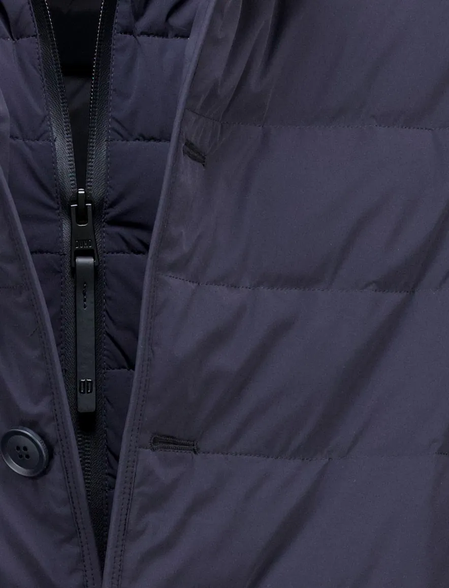 Duno winterjas donkerblauw Licosa 2.0 effen mantel