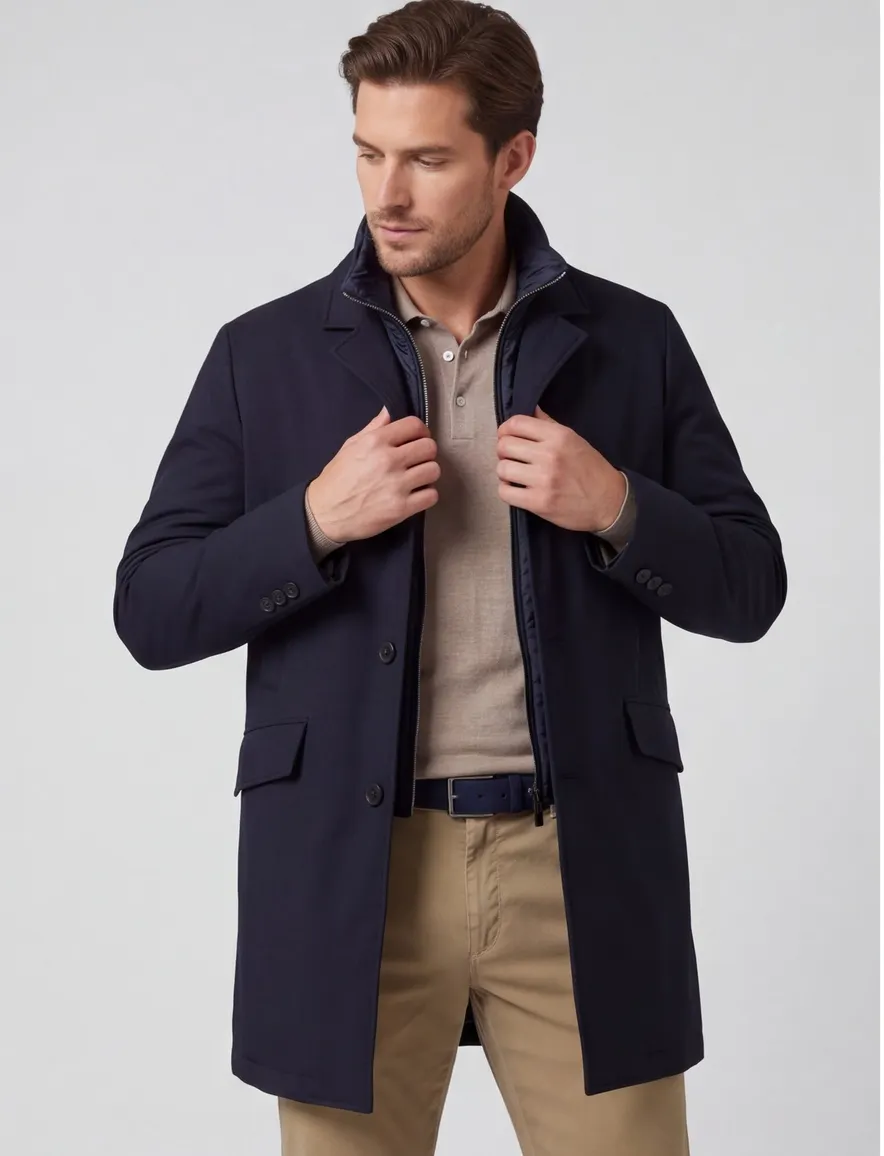 Duno Spencer winterjas donkerblauw waterdicht