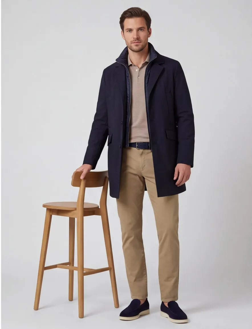 Duno Spencer winterjas donkerblauw waterdicht